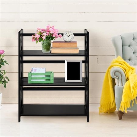 Casual Home Casual Home 301-32 Montego 3-Shelf Folding Bookcase; Black 301-32